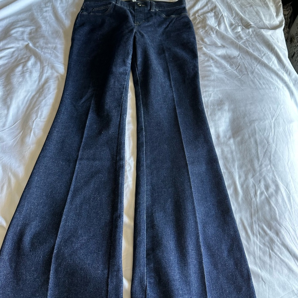 Spanx Flare Stretch Jeans Large Dark Wash Bootcut Denim NWOT